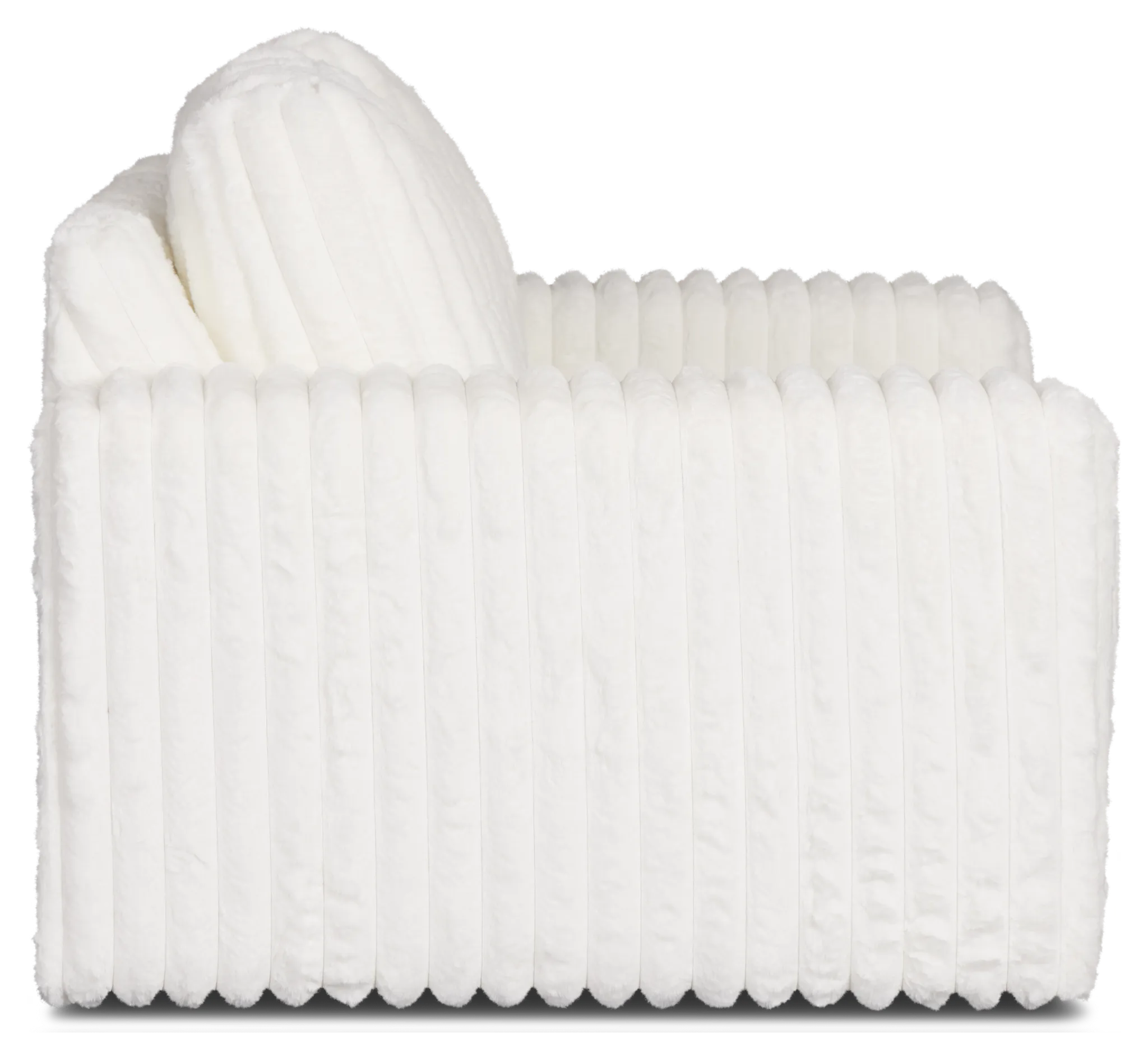 Teddy White Fabric Loveseat