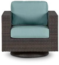Fina Teal Swivel Chair