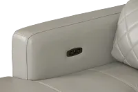 Ava Light Gray Micro Left Chaise Power Reclining Sectional