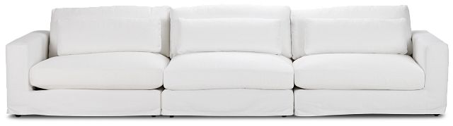 Cozumel White Fabric 3 Piece Modular Sofa