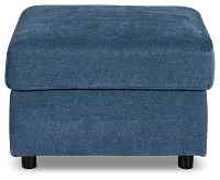 Addie Blue Fabric Storage Ottoman