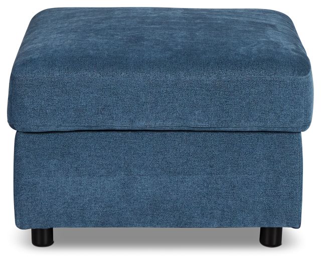 Addie Blue Fabric Storage Ottoman