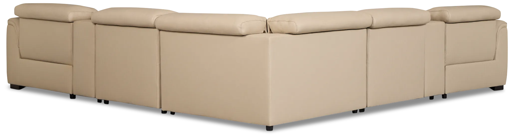 Brodie Taupe Lthr/vinyl Large Dual Power Reclining Two-arm Sectional