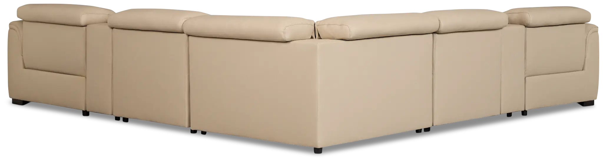 Brodie Taupe Lthr/vinyl Large Dual Power Reclining Two-arm Sectional Brodie Taupe Lthr/vinyl Large Dual Power Reclining Two-arm Sectional