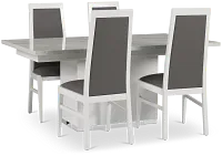 Modena White Rect Table & 4 Chairs