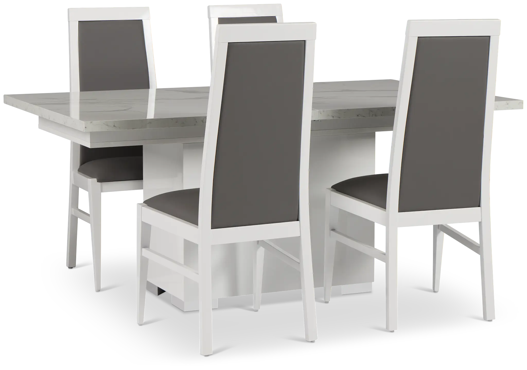 Modena White Rect Table & 4 Chairs Modena White Rect Table & 4 Chairs