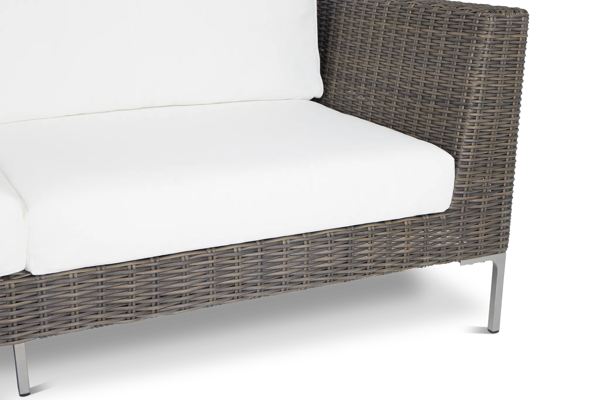 Tulum White Woven Sofa W/ 2 Cushions