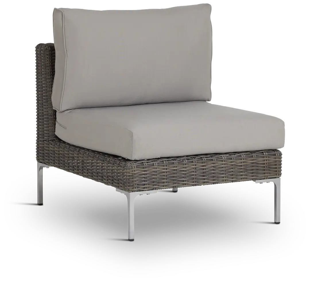 Tulum Gray Woven Armless Chair W/ Cushion Tulum Gray Woven Armless Chair W/ Cushion