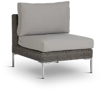 Tulum Gray Woven Armless Chair W/ Cushion