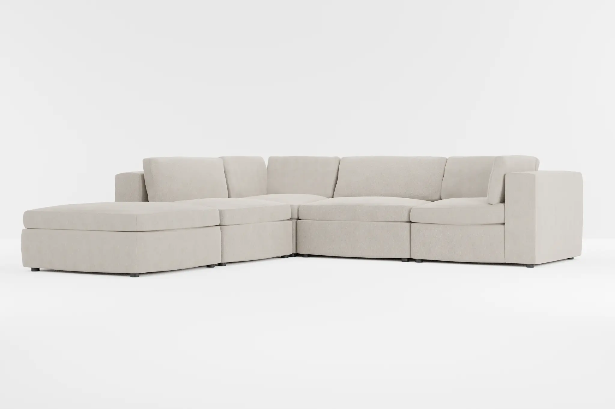 Destin Revenue Beige Fabric 5pc Bumper Sectional Destin Revenue Beige Fabric 5pc Bumper Sectional