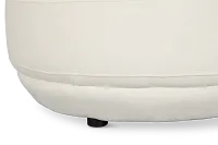 Presley White Fabric Ottoman