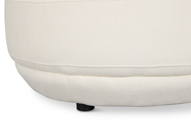 Presley White Fabric Ottoman