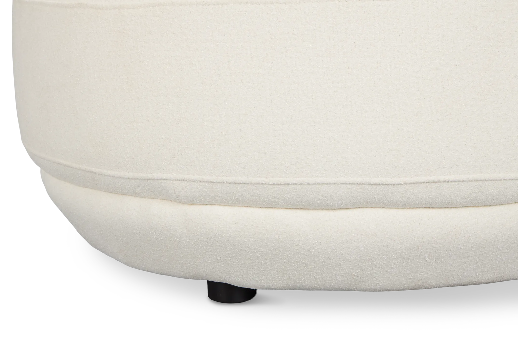 Presley White Fabric Ottoman