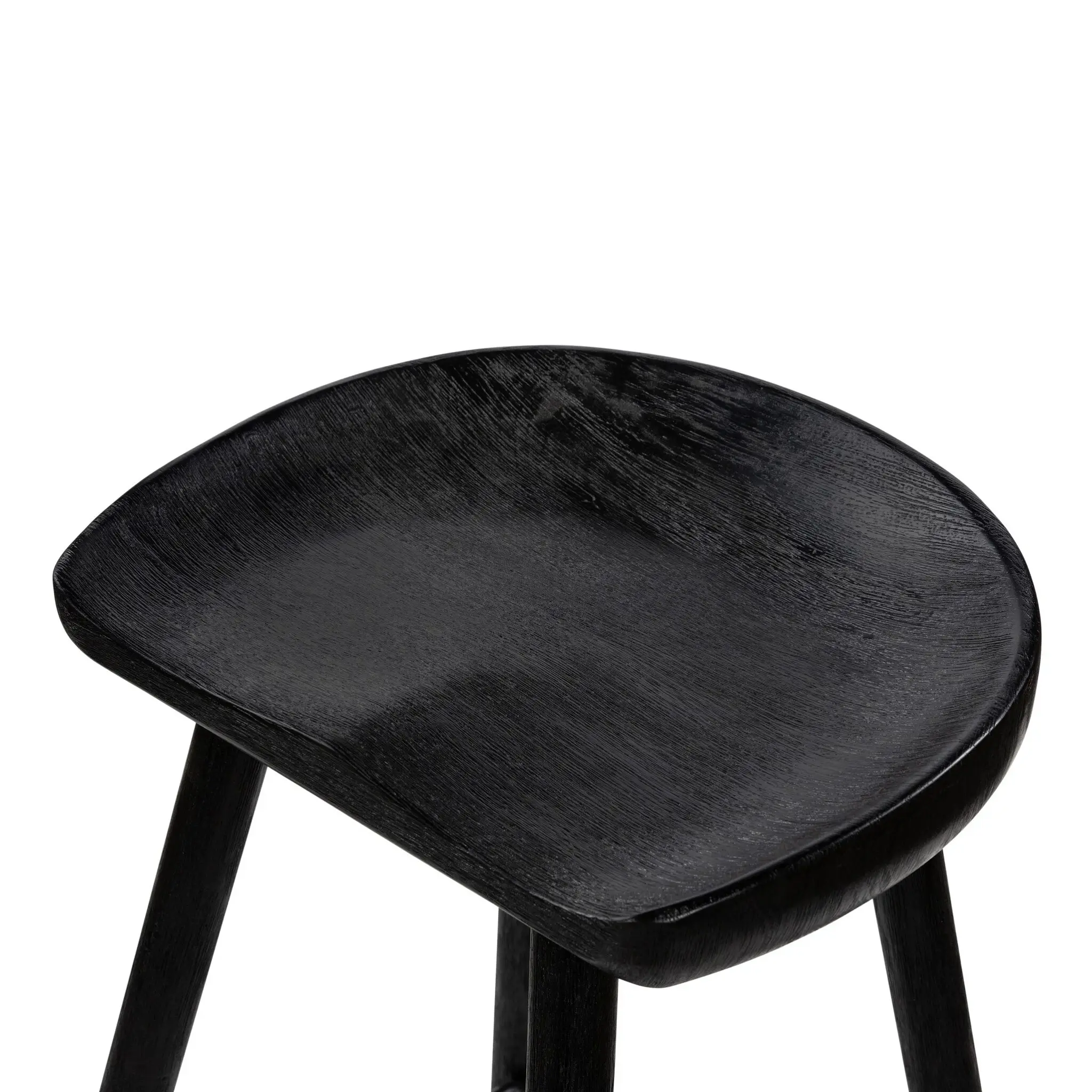 Four Hands Barry Black 24" Wood Barstool Four Hands Barry Black 24" Wood Barstool