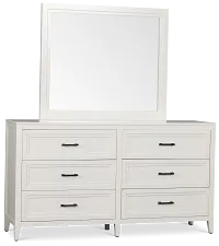 Nantucket White Dresser & Mirror