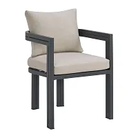 Luai Dark Gray Cushioned Arm Chair