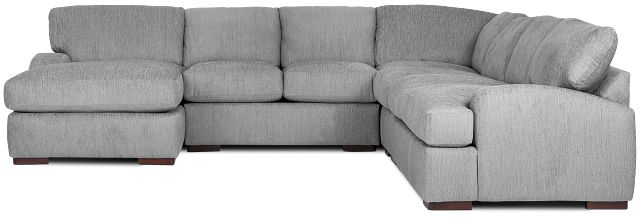 Alpha Light Gray Fabric Large Left Chaise Sectional