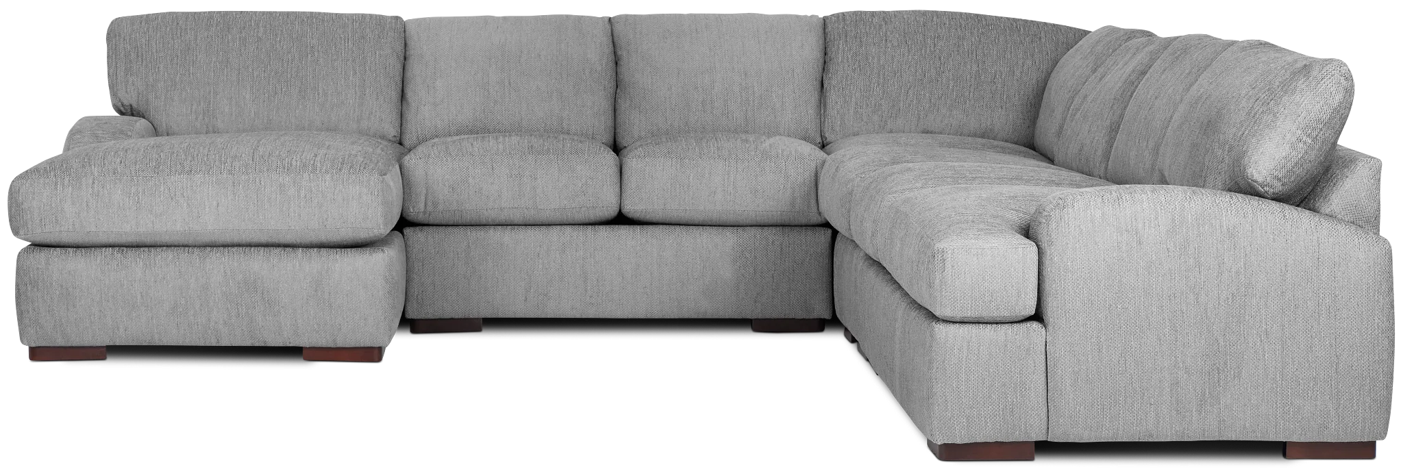 Alpha Light Gray Fabric Large Left Chaise Sectional