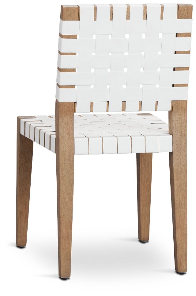 Haven White Woven Side Chair