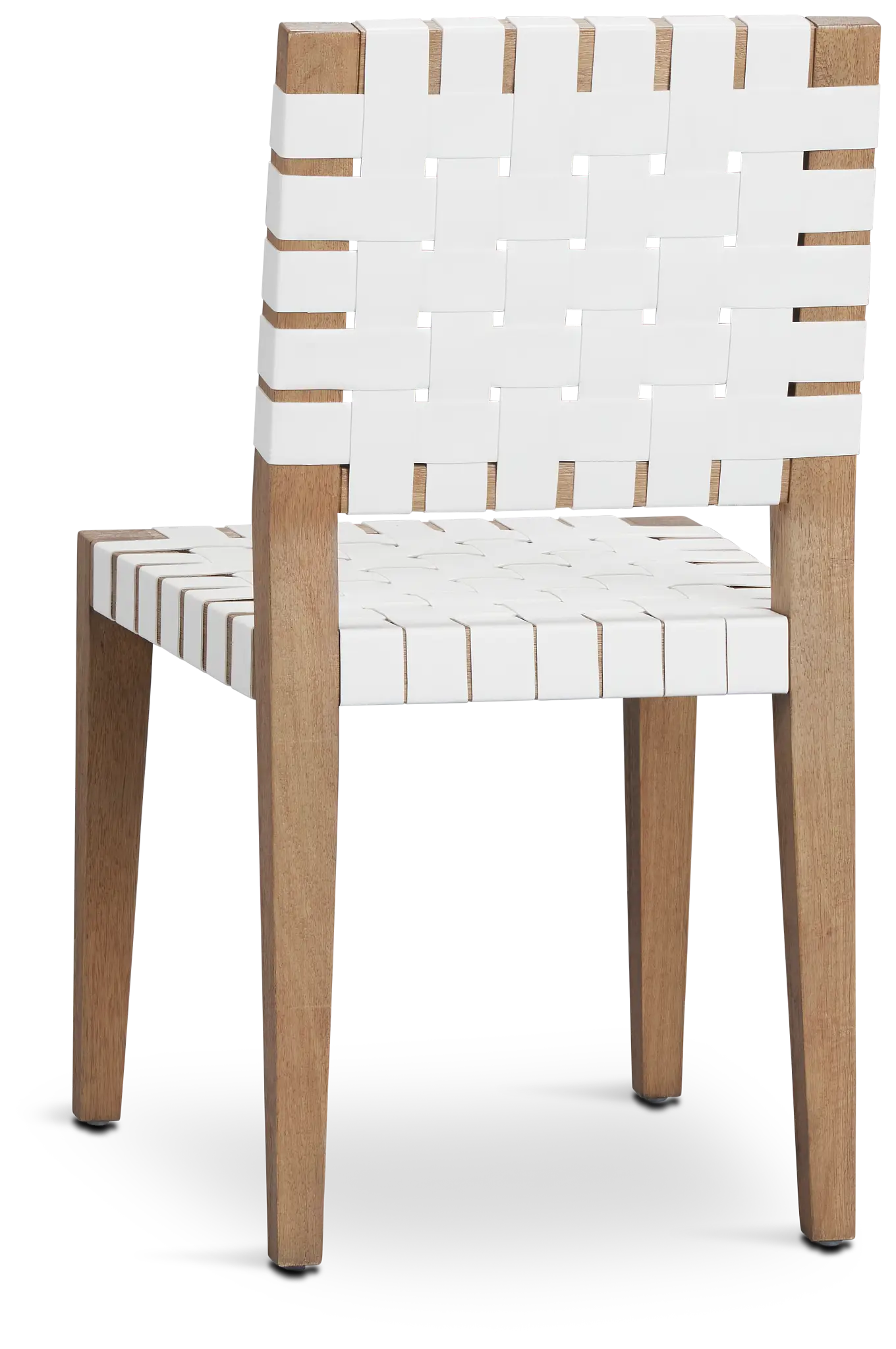 Haven White Woven Leather Side Chair Haven White Woven Leather Side Chair