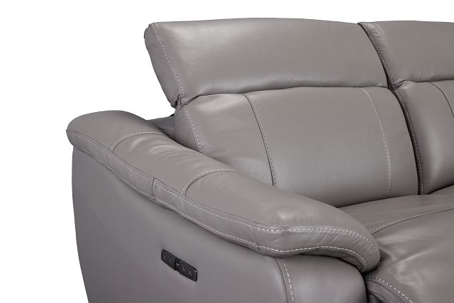 Marion Gray Lthr/vinyl Power Reclining Sofa