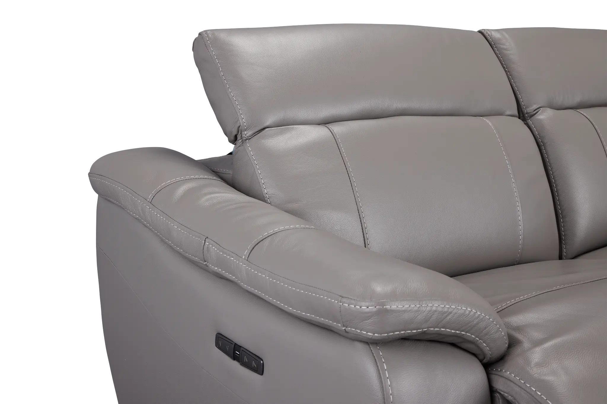 Marion Gray Lthr/vinyl Power Reclining Sofa Marion Gray Lthr/vinyl Power Reclining Sofa