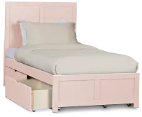 Charleston Pink Panel Bed With 4 Storage Drawers