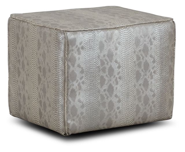 Amazon Ivory Vinyl Accent Pouf