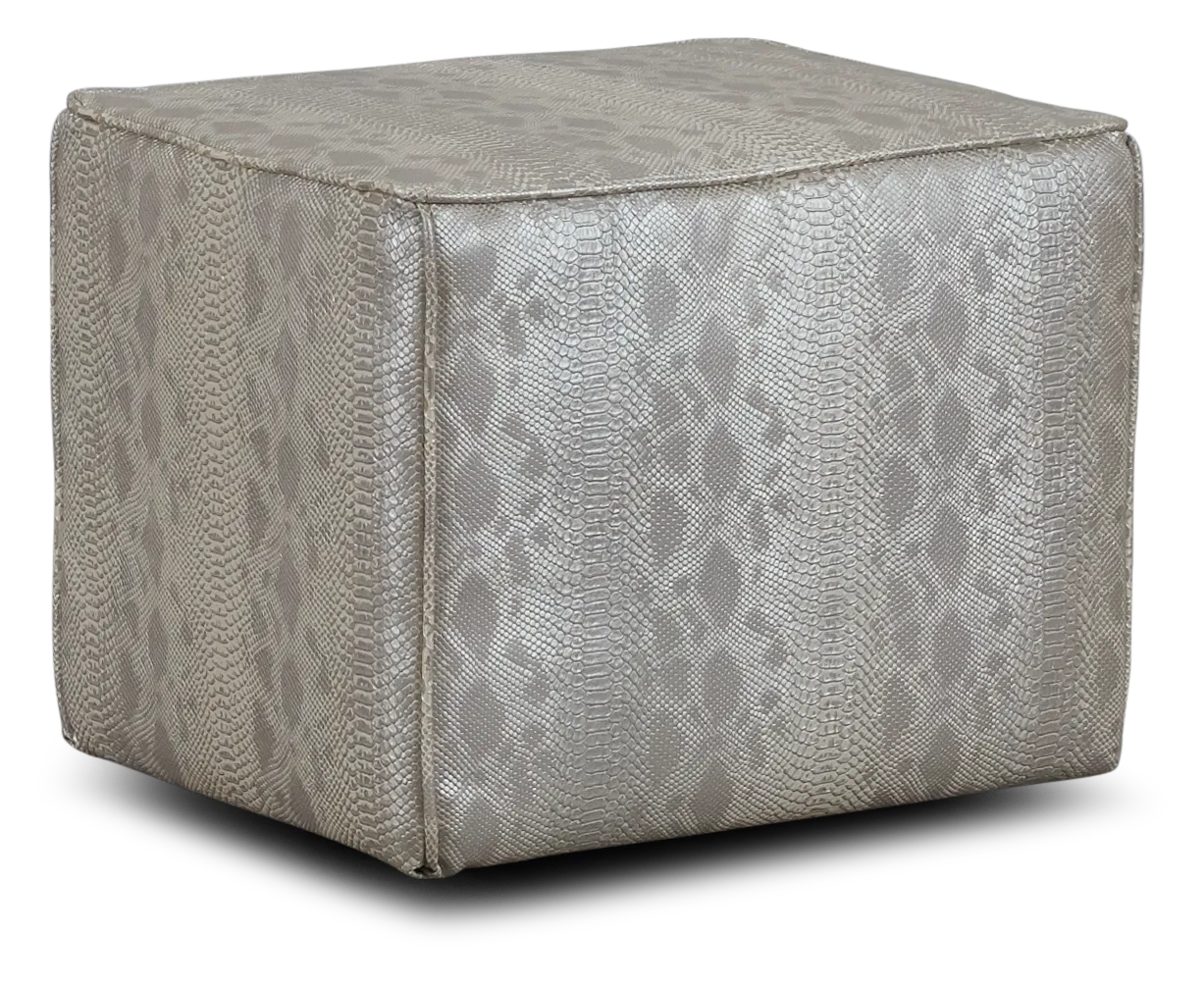 Amazon Ivory Vinyl Accent Pouf