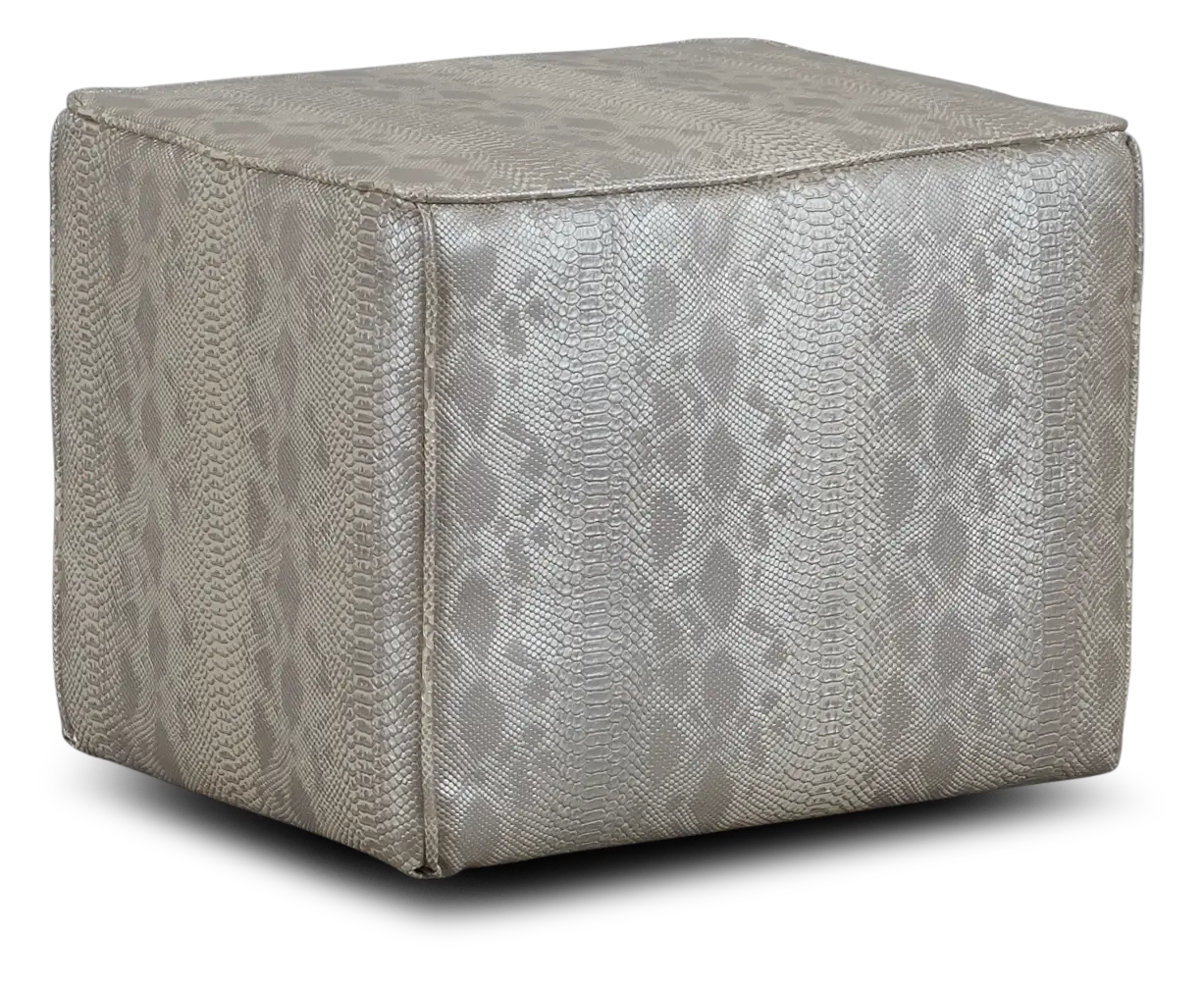 Amazon Ivory Vinyl Accent Pouf Amazon Ivory Vinyl Accent Pouf