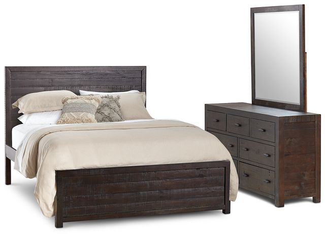 Seattle Dark Tone Wood Platform Bedroom