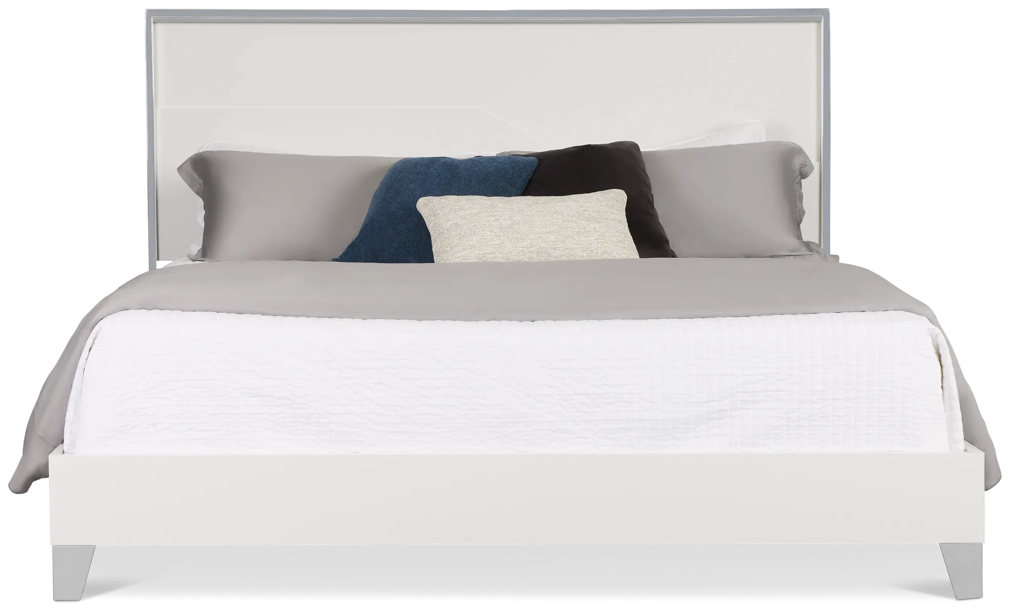 Doral White Panel Bed With Lights