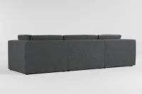Destin Delray Dark Gray Fabric 4-piece Bumper Sectional