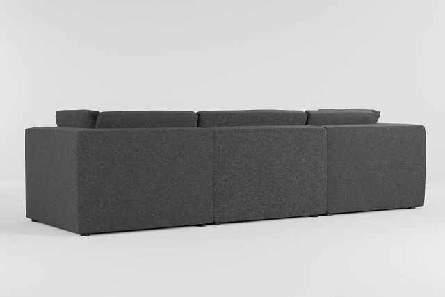 Destin Delray Dark Gray Fabric 4-piece Bumper Sectional