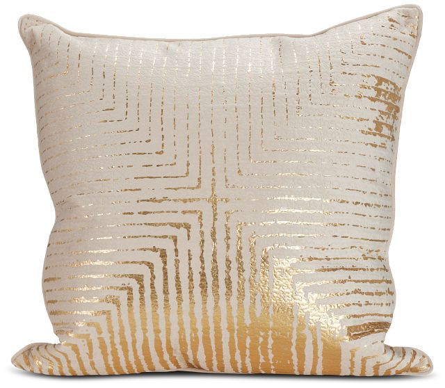 Lara Beige 22" Square Accent Pillow