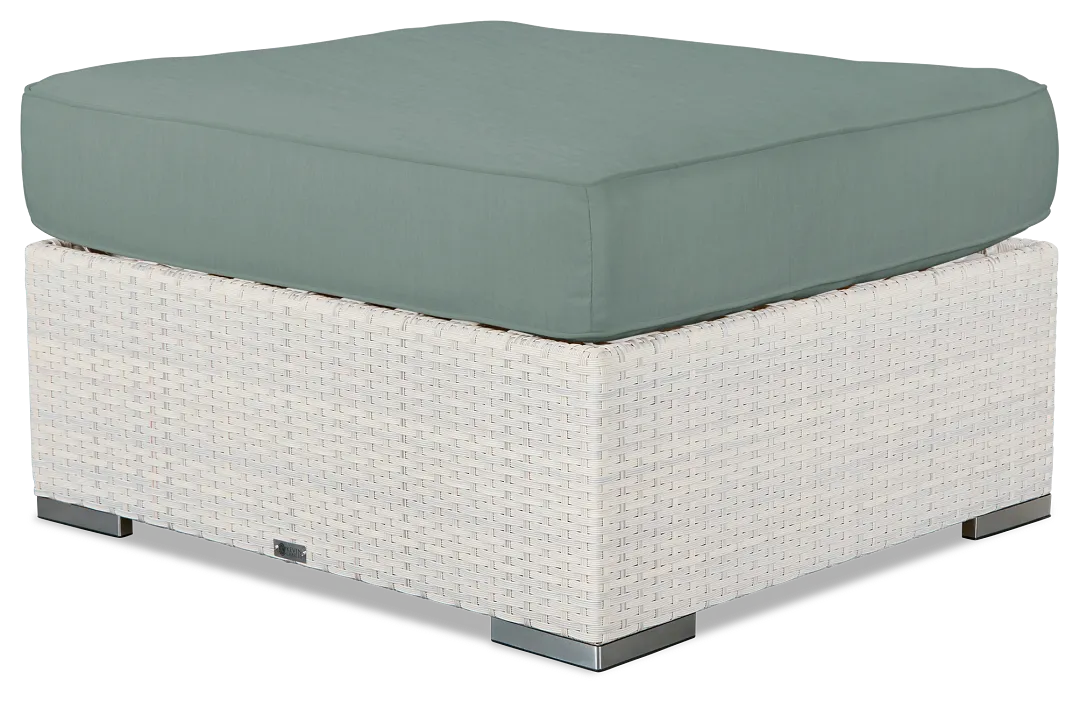 Biscayne Teal Ottoman