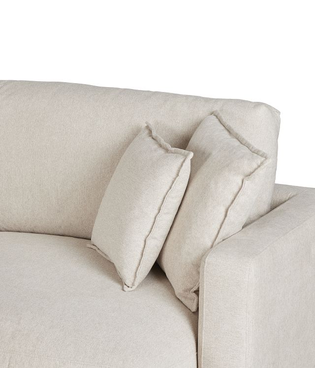 Emery Light Beige Fabric Small Two-arm Sectional