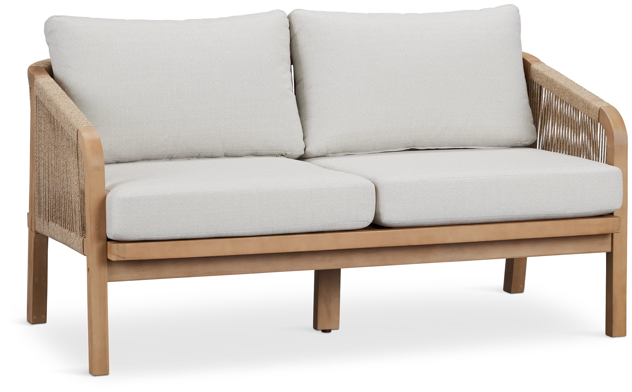 Laguna Light Tone Loveseat With Gray Cushions