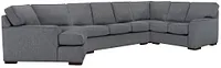 Austin Blue Cool Mfoam Left Cuddler Memory Foam Sleeper Sectional