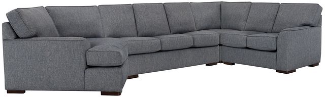 Austin Blue Cool Mfoam Left Cuddler Memory Foam Sleeper Sectional