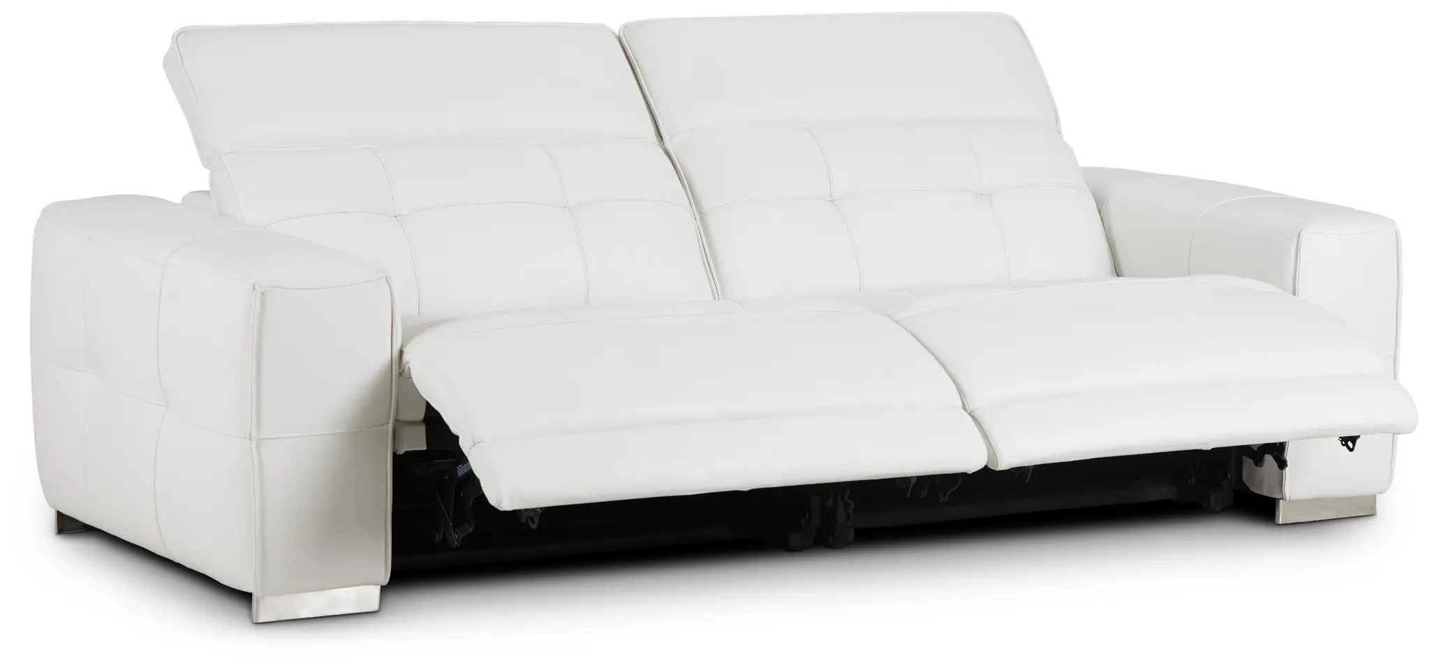 Reva White Leather Power Reclining Sofa Reva White Leather Power Reclining Sofa