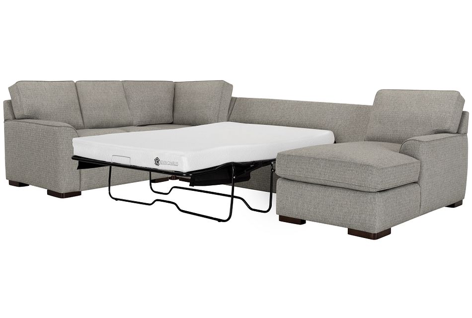 Austin Gray Fabric Right Chaise Memory Foam Sleeper Sectional Austin Gray Fabric Right Chaise Memory