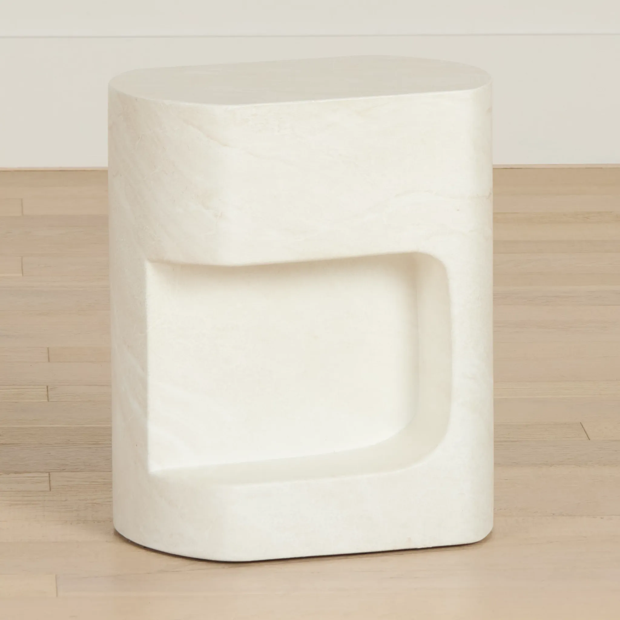 Layla White Curved End Table