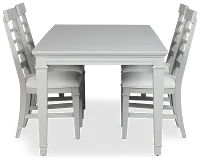 Cape Cod Gray Rect Table & 4 Upholstered Chairs