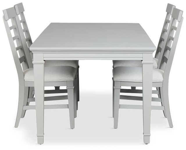 Cape Cod Gray Rect Table & 4 Upholstered Chairs
