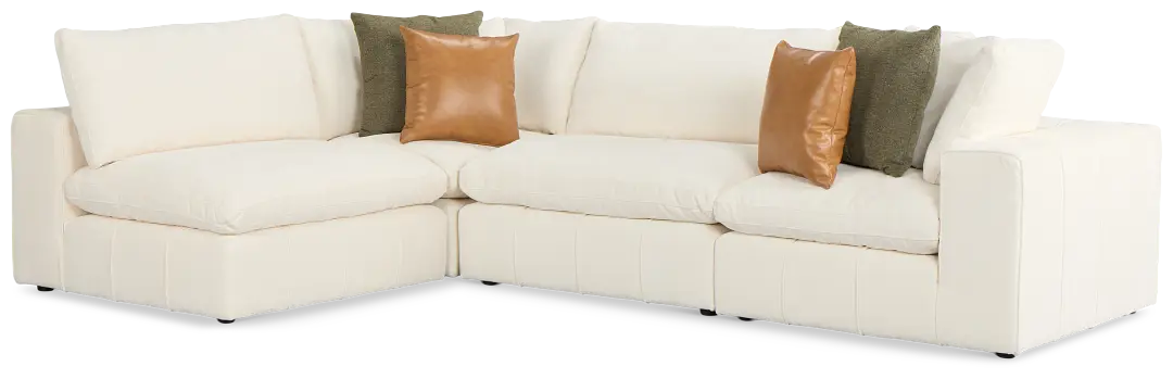Cruz White Fabric 4-piece Modular Sectional Cruz White Fabric 4-piece Modular Sectional