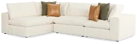 Cruz White Fabric 4-piece Modular Sectional