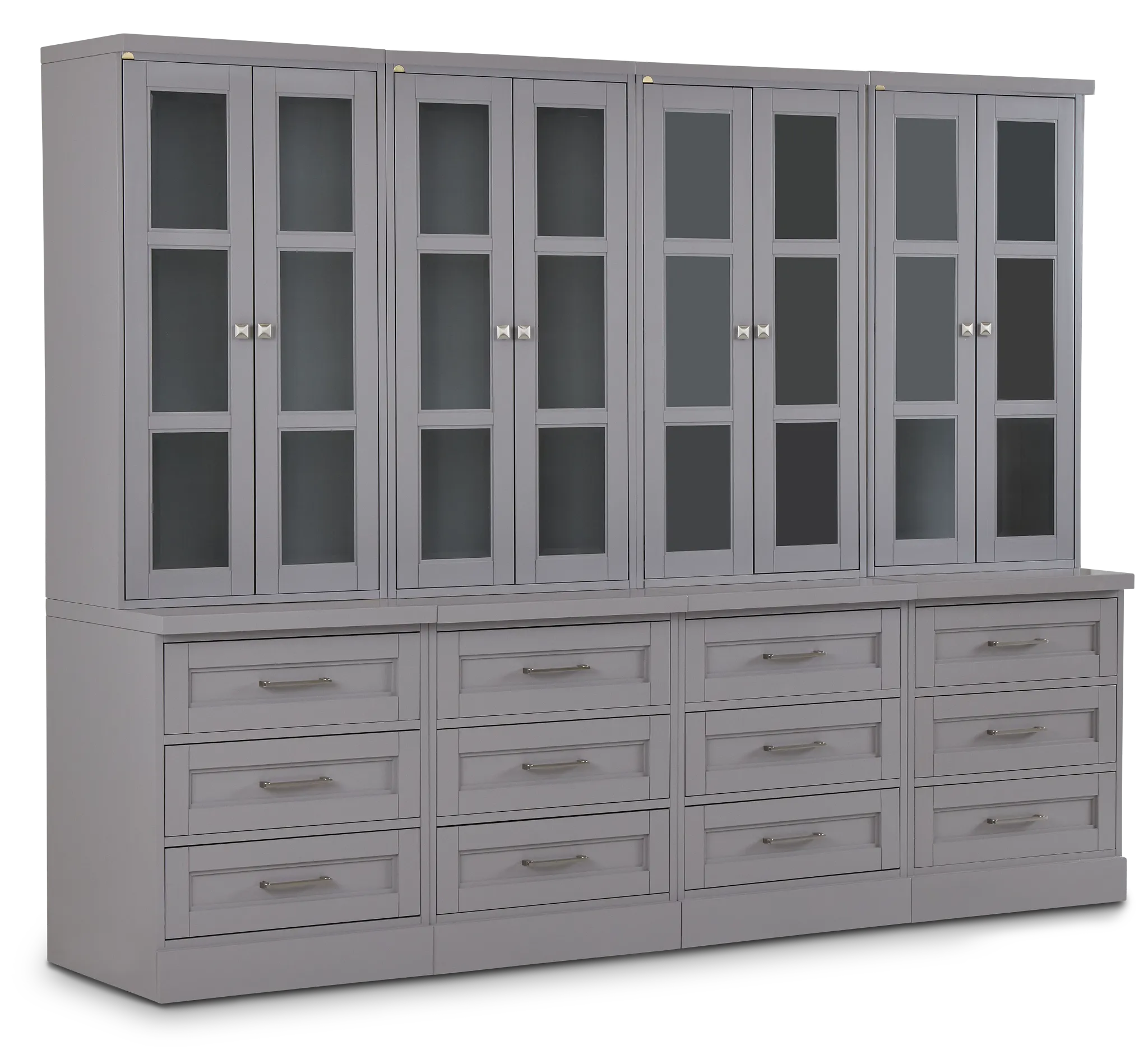 Newport Gray Drawer Bookcase Wall