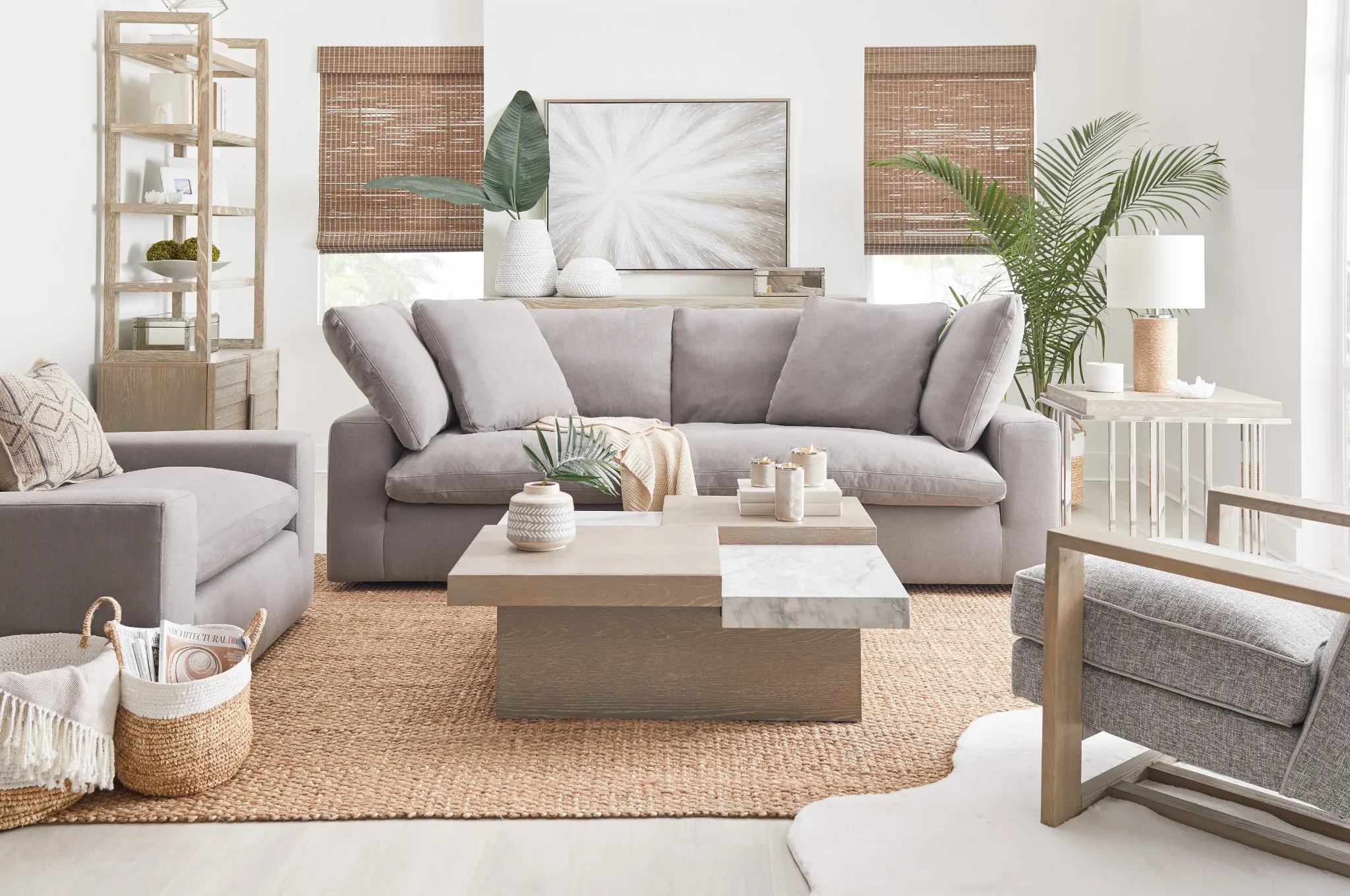Nixon Light Gray Fabric Sofa