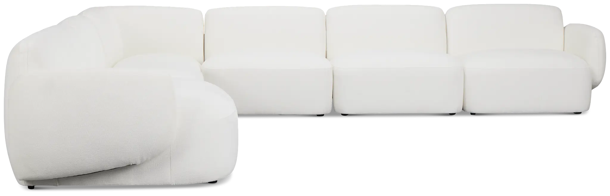 Halsey White Fabric Large Left Cuddler Sectional Halsey White Fabric Large Left Cuddler Sectional